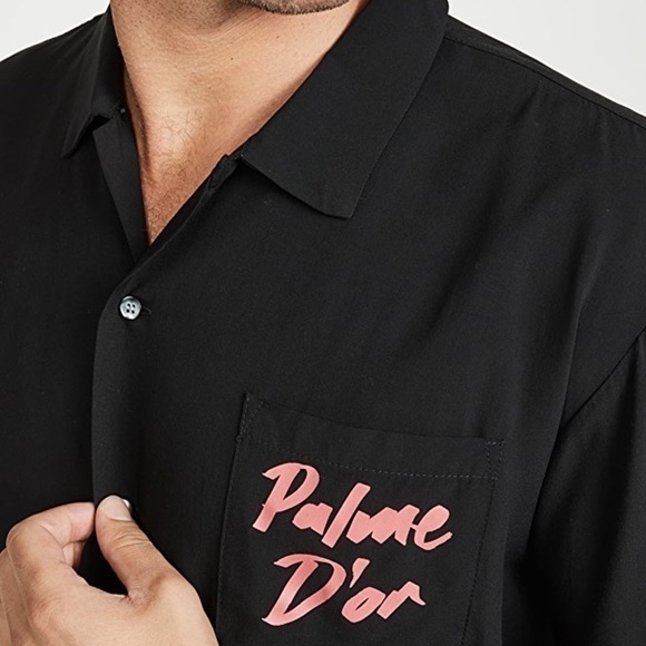 NWT Double Rainbouu Palm Tree Print Hawaiian Shirt BLACK - Picture 6 of 12